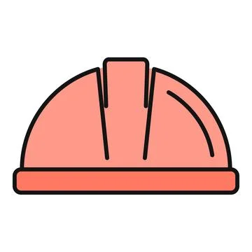 Hard hat icon symbolizing construction safety and protection Stock Illustration