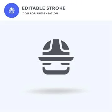Hard Hat icon vector, filled flat sign, solid pictogram isolated on white, logo Stock Illustration