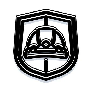 Hard hat inside shield protecting industrial worker concept Stock Illustration