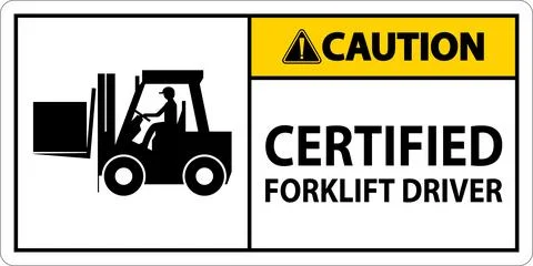 Hard Hat Labels, Caution Certified Forklift Driver Stock Illustration