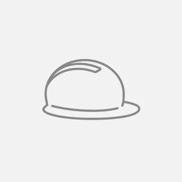 Hard hat line icon Stock Illustration
