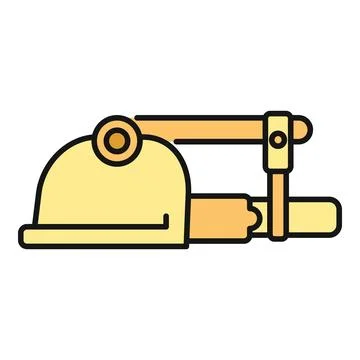 Hard hat with mechanical arm icon vector Stock Illustration