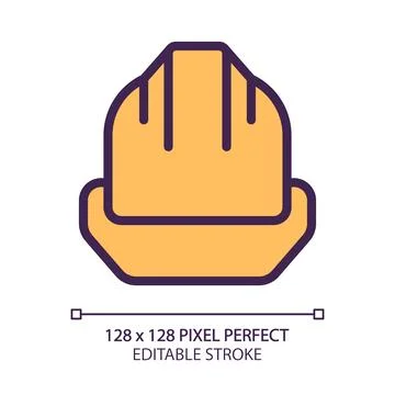 Hard hat pixel perfect RGB color icon Stock Illustration