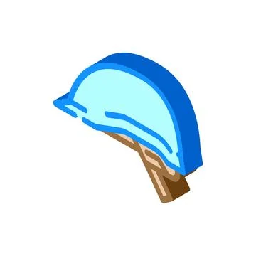 Hard hat ppe protective equipment isometric icon vector illustration Stock Illustration