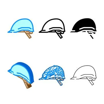 Hard hat ppe protective equipment color icon vector series Stock Illustration