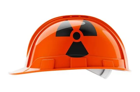 Hard hat with radiation flag, 3D rendering Hard hat with radiation flag, 3... Stock Photos