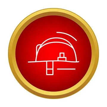 Hard hat safety icon on red button Illustrazione stock