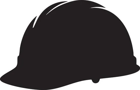 Hard Hat Silhouette Icon for Safety and Construction Stock Illustration