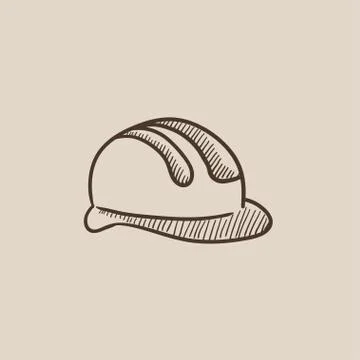 Hard hat sketch icon Stock Illustration