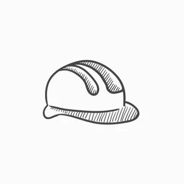 Hard hat sketch icon Stock Illustration