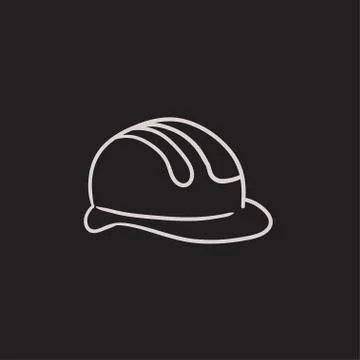 Hard hat sketch icon Stock Illustration
