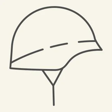 Hard hat thin line icon. Helmet vector illustration isolated on white. Hat Stock Illustration