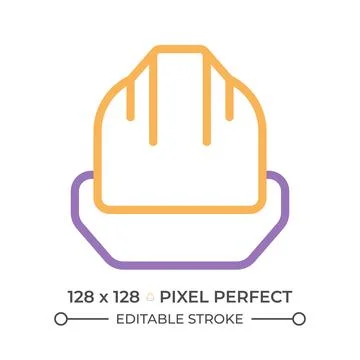 Hard hat two color line icon Stock Illustration