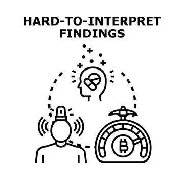 Hard to interpret findings in complex data analysis Stock Illustration