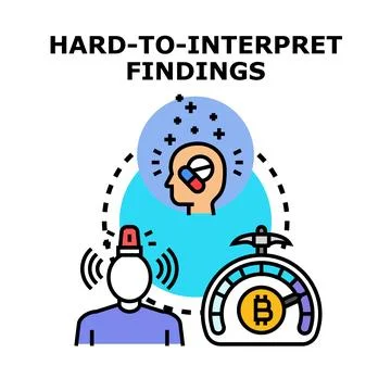 Hard to interpret findings in complex data analysis Stock Illustration