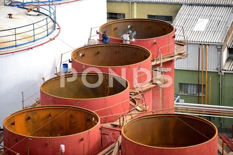 Hard job. Construction and manufacturing Stock Photos