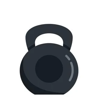Hard kettlebell digestion icon flat isolated Illustrazione stock