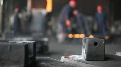 Hard, manual work in a foundry. Stock Footage 24648394