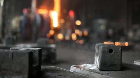 Hard, manual work in a foundry. Stock Footage 24648411