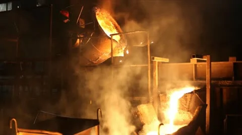 Hard, manual work in a foundry. Stock Footage 24648502