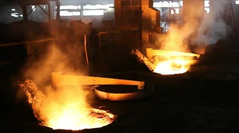 Hard, manual work in a foundry. Stock Footage 24649312