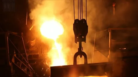 Hard, manual work in a foundry. Stock Footage 24649483