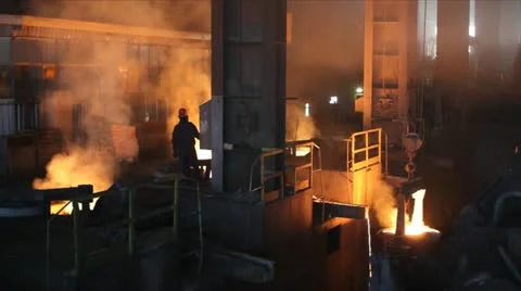 Hard, manual work in a foundry. Stock Footage 24649858