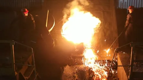 Hard, manual work in a foundry. Stock Footage 24649964