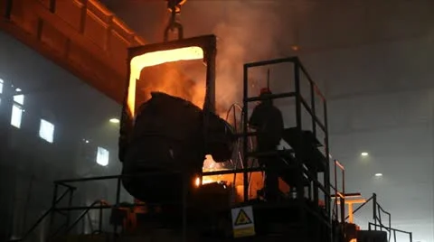 Hard, manual work in a foundry. Stock Footage 24650354