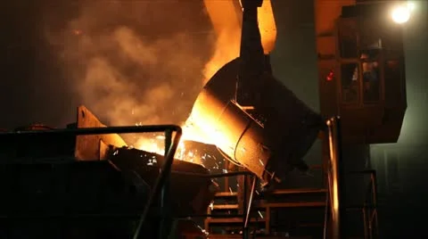 Hard, manual work in a foundry. Stock Footage 24650498