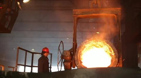 Hard, manual work in a foundry. Stock Footage 24650589