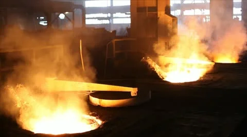 Hard, manual work in a foundry. Stock Footage 24650647