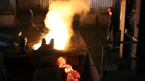 Hard, manual work in a foundry. Stock Footage 24650970