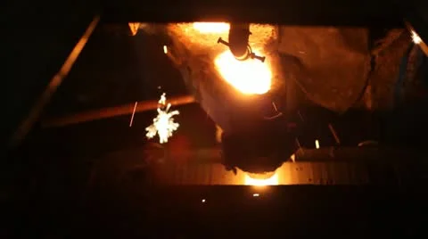 Hard, manual work in a foundry. Stock Footage 24651000