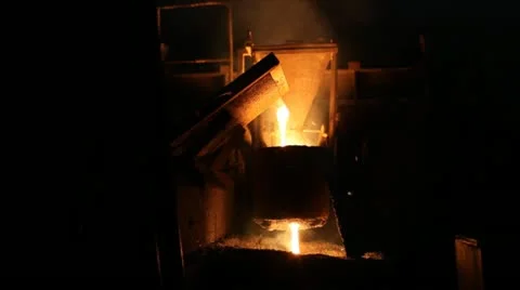 Hard, manual work in a foundry. Stock Footage 24651042