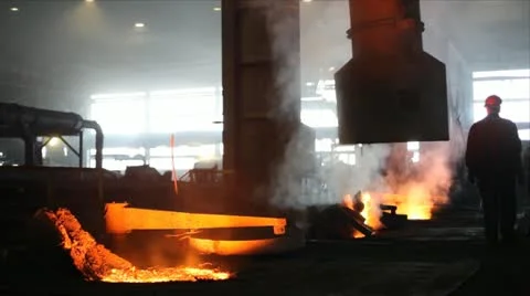 Hard, manual work in a foundry. Stock Footage 24651051