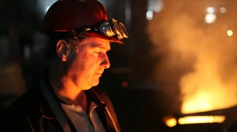 Hard, manual work in a foundry. Stock Footage 24651170
