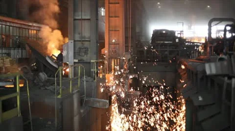 Hard, manual work in a foundry. Stock Footage 24651346