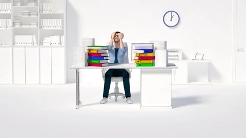 Hard office work timelapse 3d Stock Footage 147604225