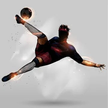 Hard over head kick Stock Illustration
