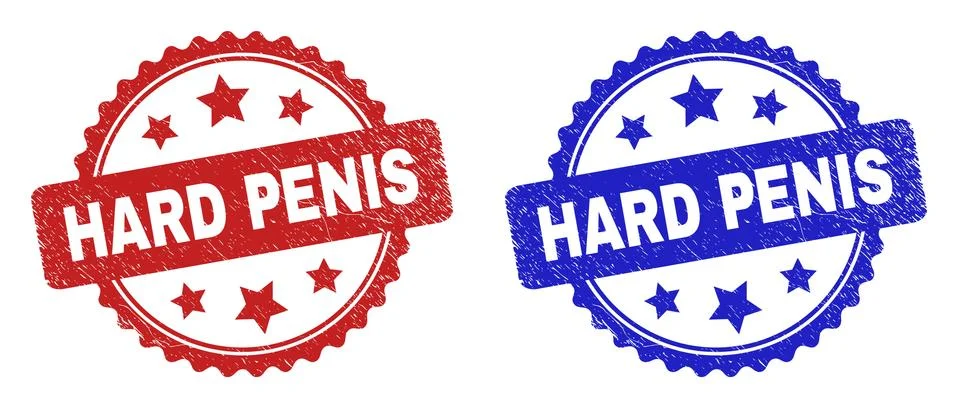 HARD PENIS Rosette Seals Using Corroded Style Stock Illustration