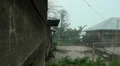 Hard Rain in a small Jungle Village HD Footage