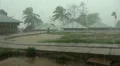 Hard Rain in a small Jungle Village HD Footage
