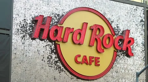 Hard Rock Cafe Sign Stock Footage 47460901