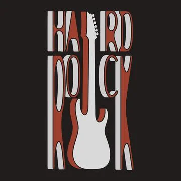 Hard Rock graphic design for t-shirts Stock Illustration