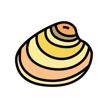 Hard-shell atlantic clam color icon vector illustration Illustrazione stock