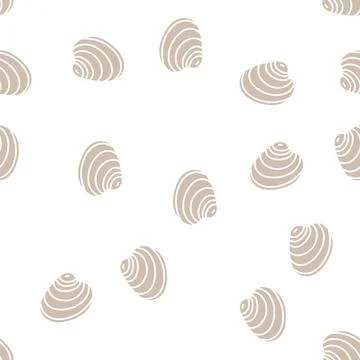 Hard-shell atlantic clam glyph seamless pattern 스톡 일러스트