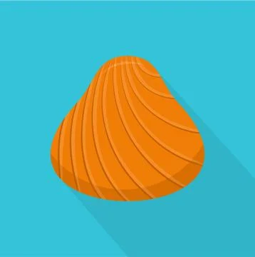 Hard shell icon, flat style Stock Illustration