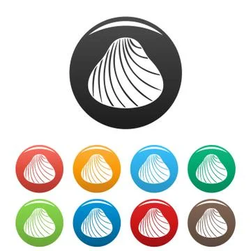 Hard shell icons set color vector 스톡 일러스트