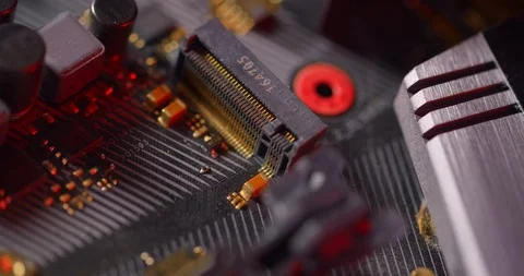 The hard ssd drive plugs into the socket of Sata m.2 Stock Footage 125916961